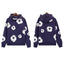 "Denim Tears" Purple Floral Pattern Full-Zip Hoodie