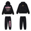 SP5DER Web Graphic Pullover Hoodie and Sweatpants Matching Set - Black / Pink