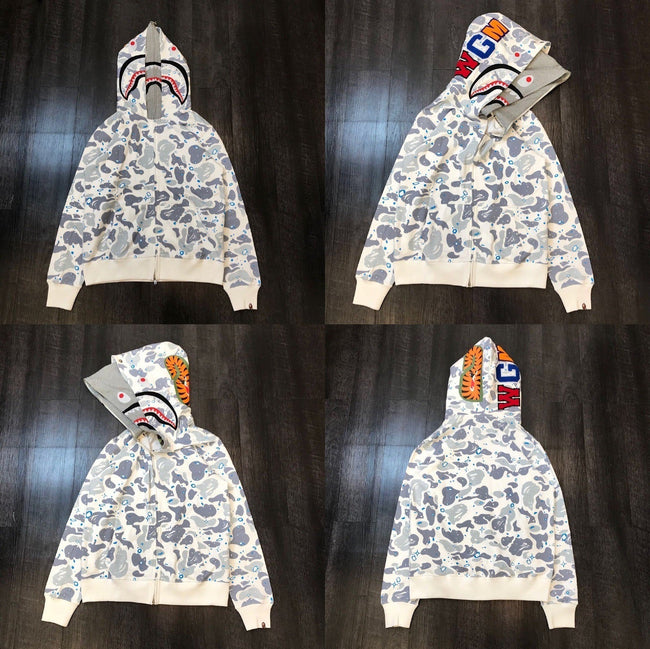 Bape Shark Double-Layer Hood Ice Camo Zip Main Image