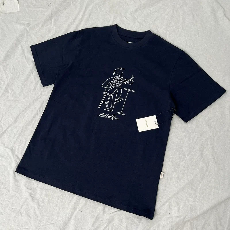 Aimé Leon Dore Line Art Graphic Tee - Blue