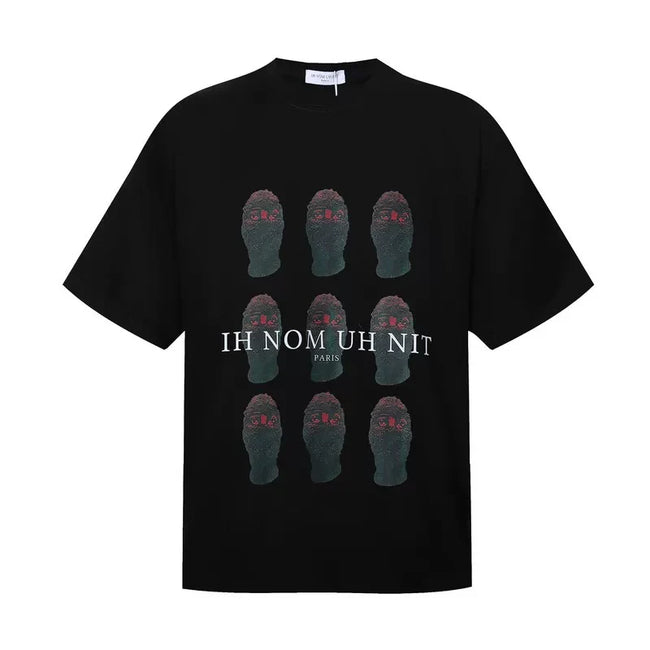 IH NOM UH NIT Multi-Mask Grid Graphic Tee - Black Hover Image