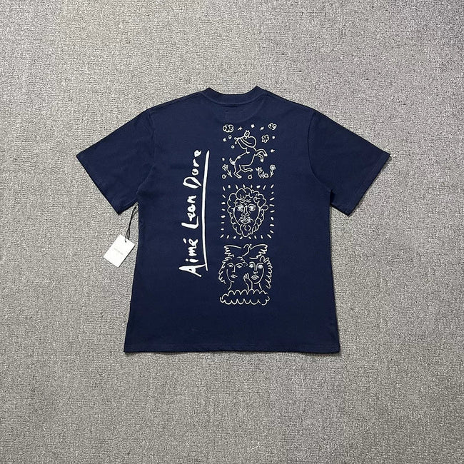 Aimé Leon Dore Line Sketch Graphic Tee - Navy Hover Image