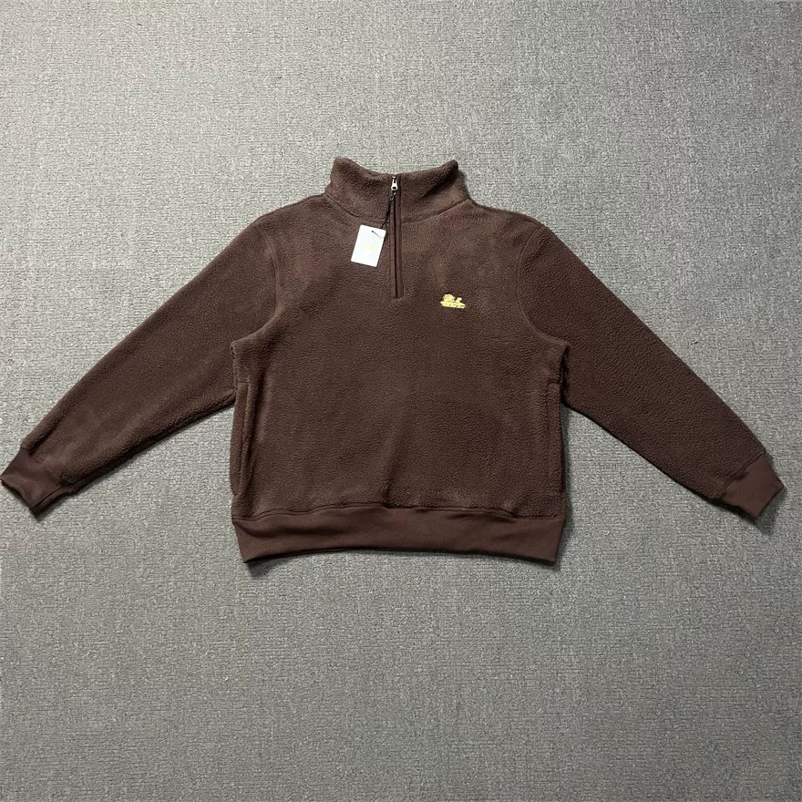 Aimé Leon Dore Fleece Quarter-Zip Pullover - Brown