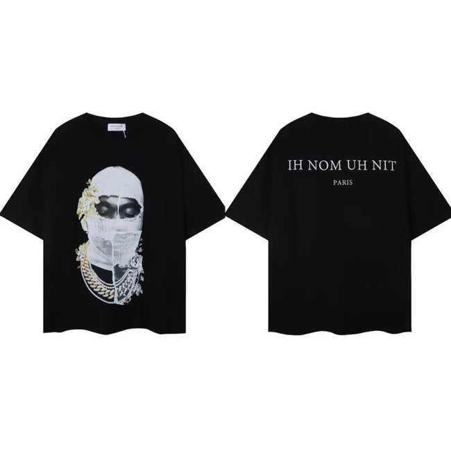 IH NOM UH NIT Jeweled Mask Cuban Link Graphic Tee - Black Hover Image