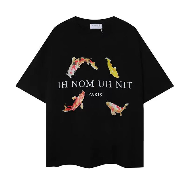 IH NOM UH NIT Koi Fish Graphic Tee - Black Hover Image
