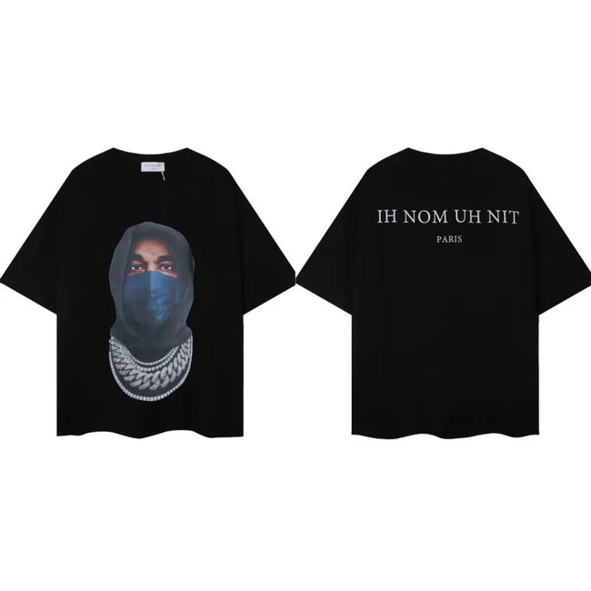 IH NOM UH NIT Masked Figure Cuban Link Graphic Tee - Black Hover Image
