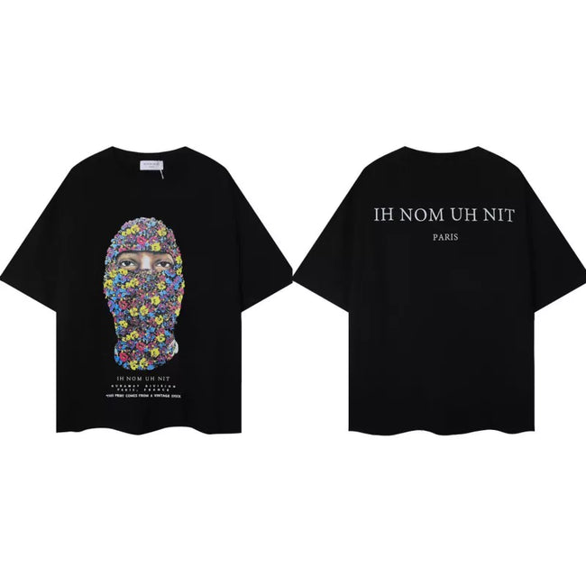IH NOM UH NIT Floral Mask Graphic Tee - Black Hover Image