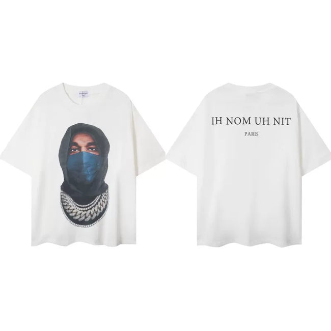 IH NOM UH NIT Masked Figure Cuban Link Graphic Tee - Off-White Hover Image