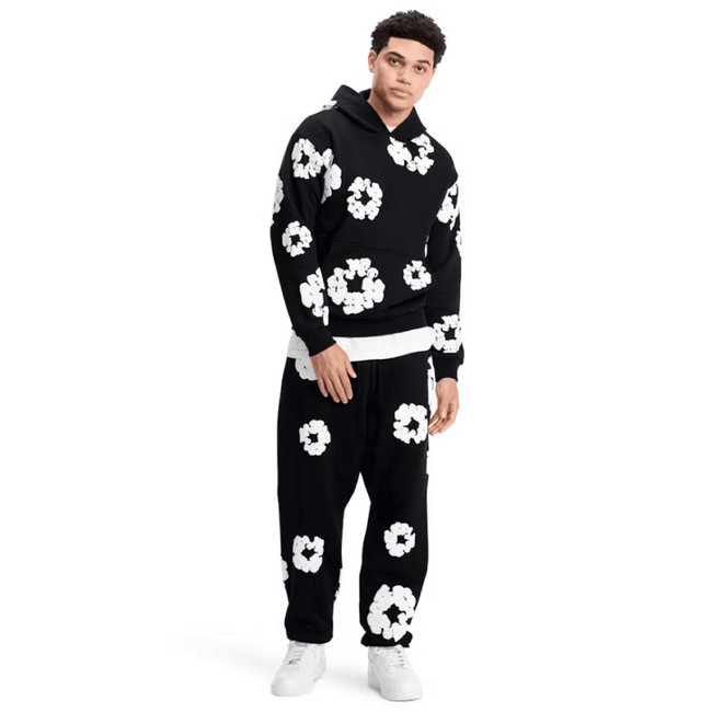 Denim Tears The Cotton Wreath Sweatpants 'Black' Main Image