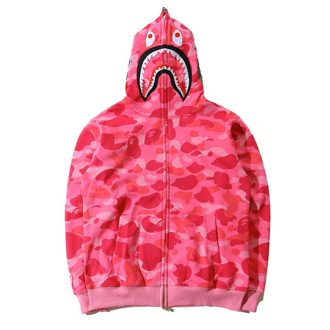 BAPE Shark Pink Camo Full Zip Hoodie Hover Image